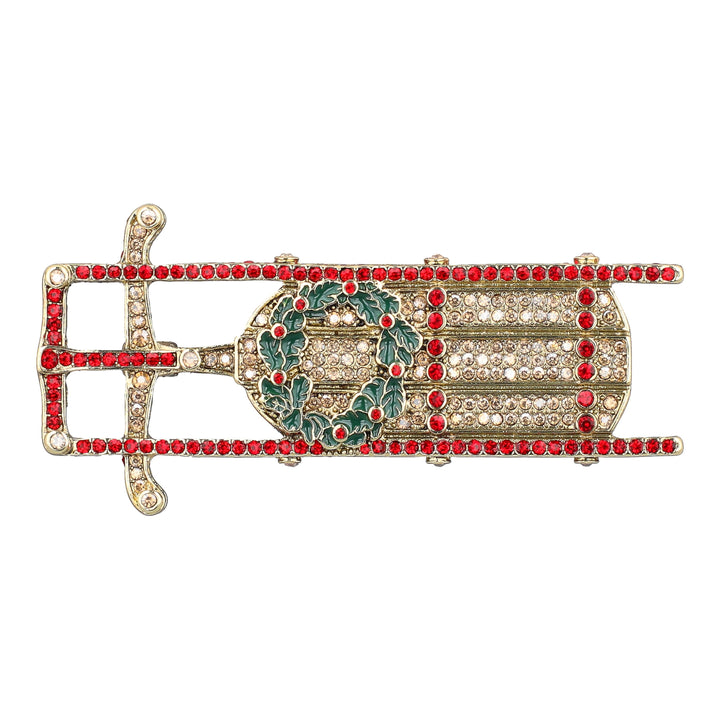 HEIDI DAUS® "Fabulous Flyer" Holiday Sled Brooch