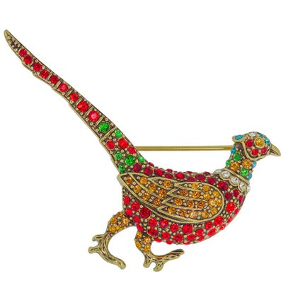 HEIDI DAUS® "Pleasant Pheasant" Crystal Bird Pin