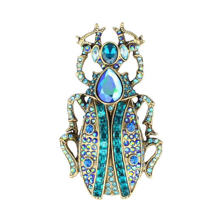 HEIDI DAUS® "Beetle Mania" Crystal Scarab Brooch