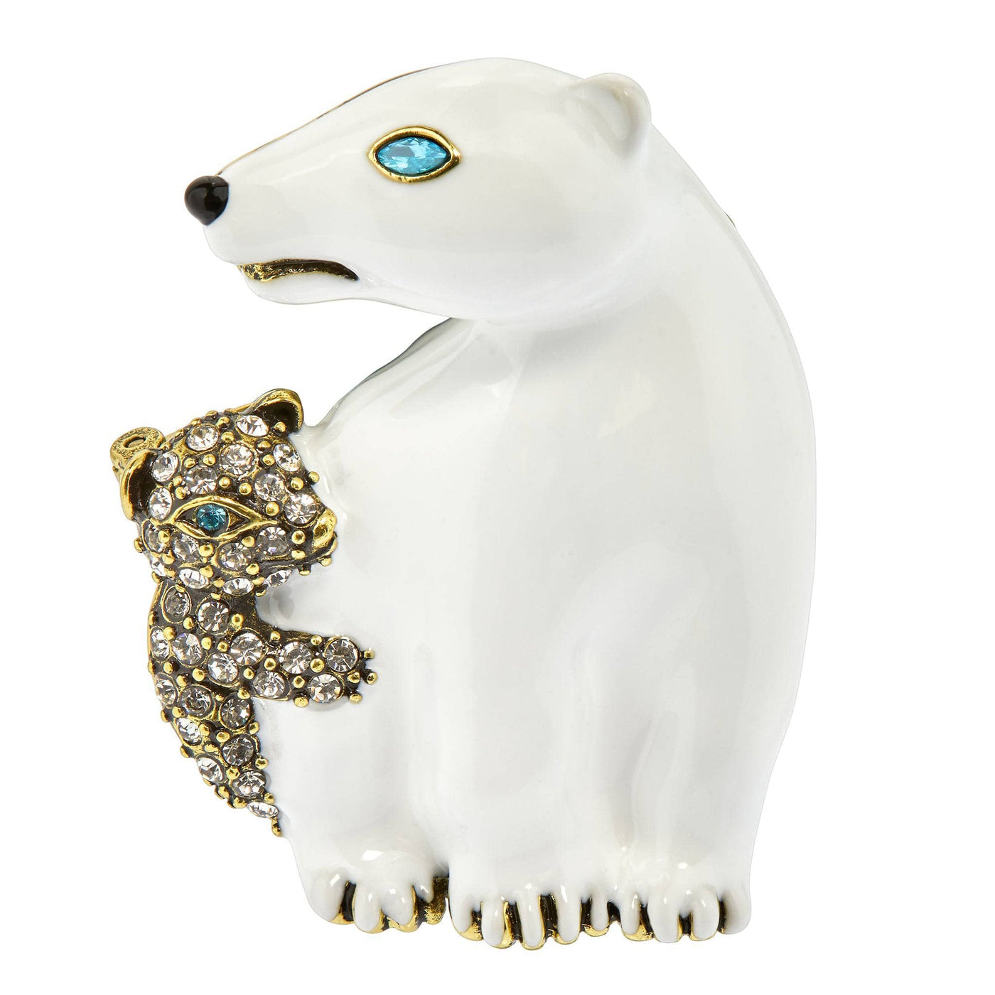 HEIDI DAUS®"Petite Polar Vortex"Crystal & Enamel Polar Bear Pin