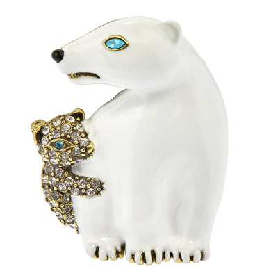 HEIDI DAUS®"Petite Polar Vortex"Crystal & Enamel Polar Bear Pin