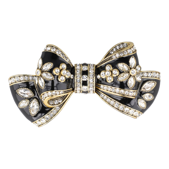 Heidi Daus® "Black Tie Bow" Crystal Brooch — view 1