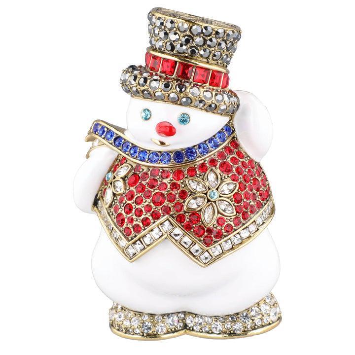 Heidi Daus® "Sparkling Snowman" Crystal Brooch — view 1