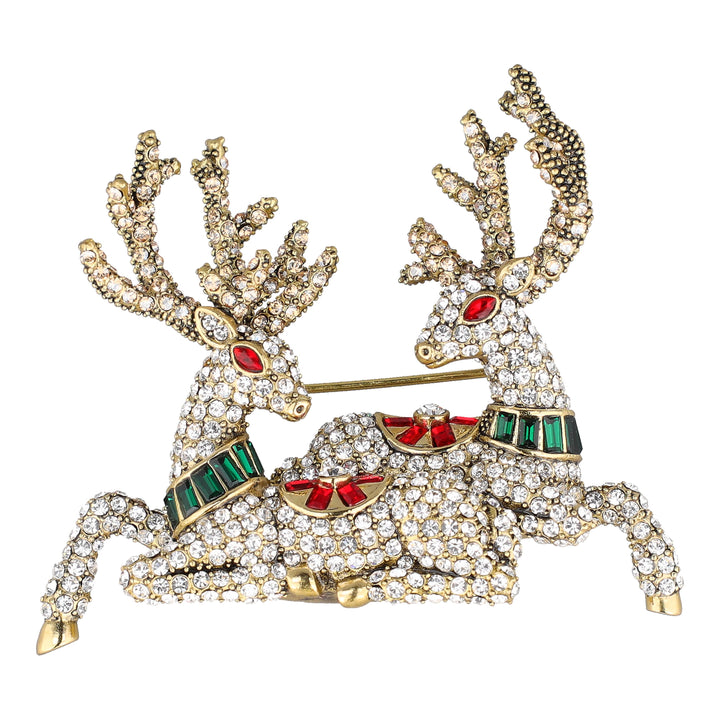 Heidi Daus® Comet & Cupid Holiday Reindeer Brooch — view 1