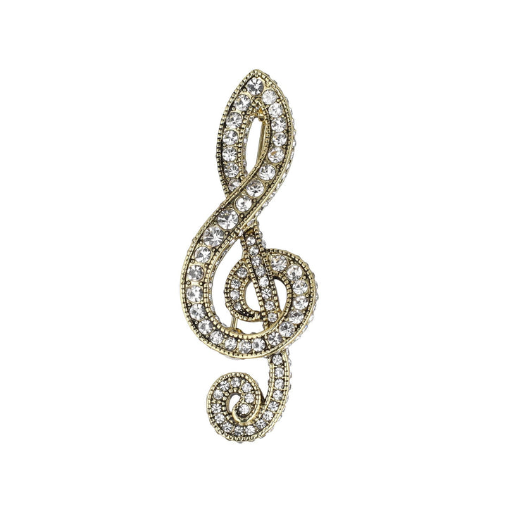 HEIDI DAUS® “Music To My Ears” Crystal Treble Clef Statement Pin/Brooch