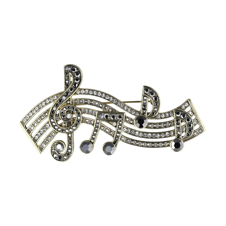 HEIDI DAUS® “Sweet Harmony” Crystal Musical Notes Statement Pin/Brooch