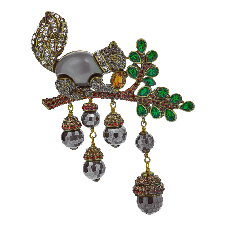 HEIDI DAUS® "Squirreling Away" Beaded Crystal Squirrel Pin HEIDI DAUS®