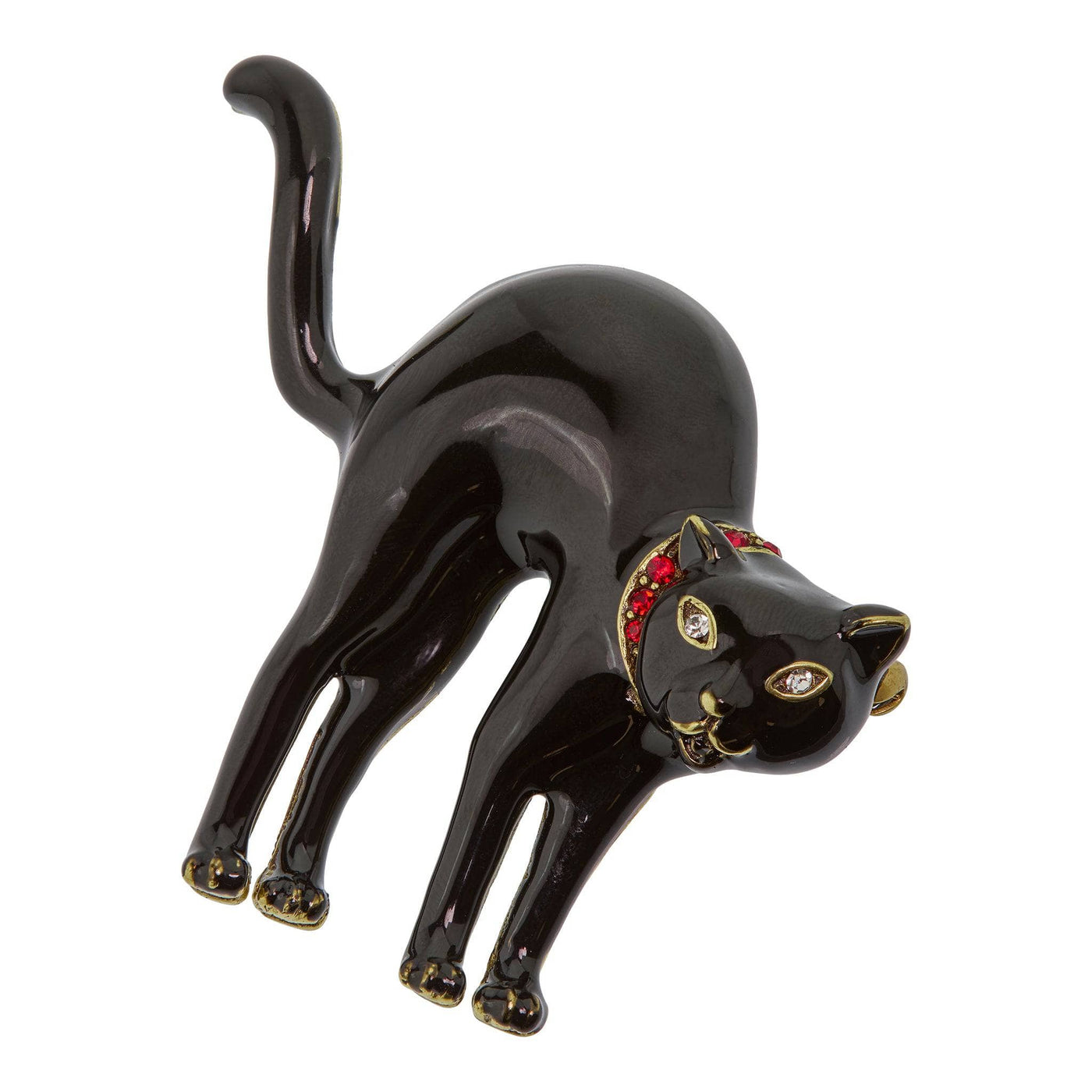 HEIDI DAUS®"Scardy Cat" Enamel & Crystal Halloween Cat Pin