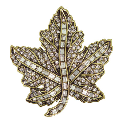 HEIDI DAUS® "Classic Maple Leaf" Crystal Leaf Pin