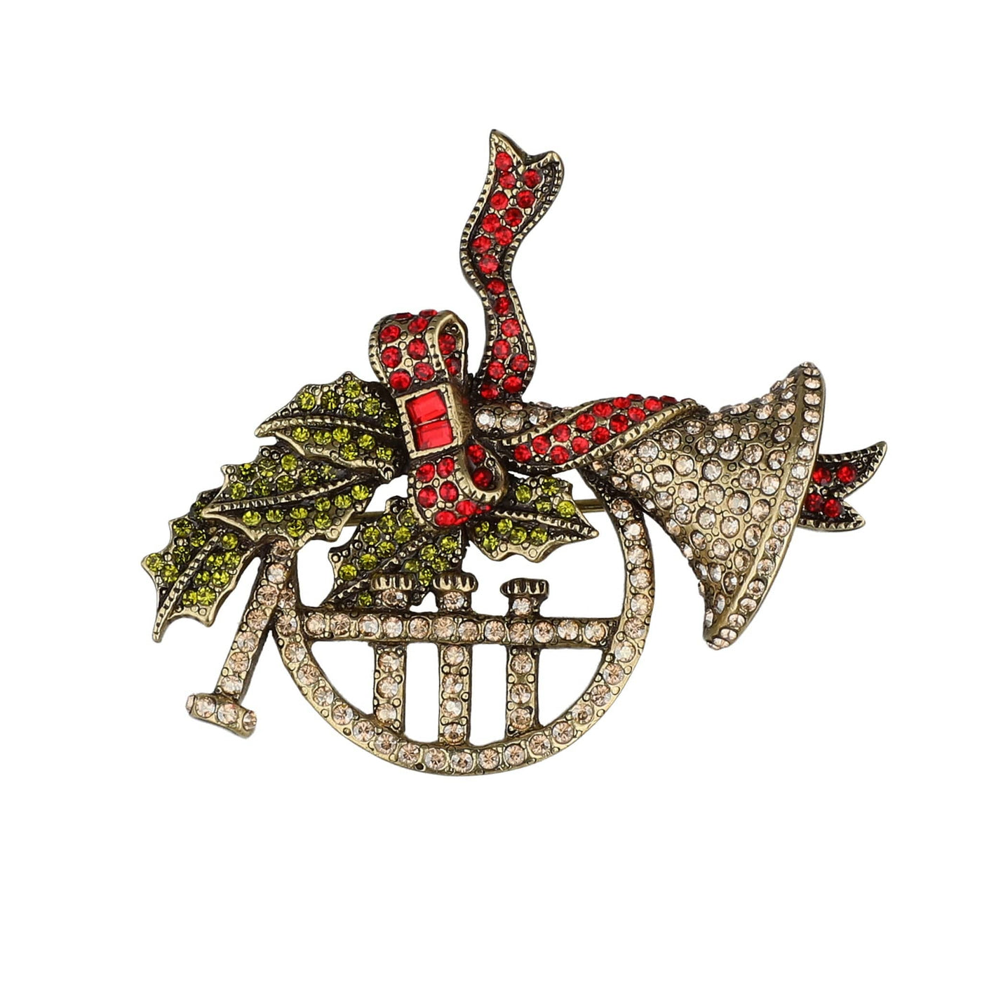 HEIDI DAUS® "Holiday Harmony" French Horn Crystal Pin/Brooch