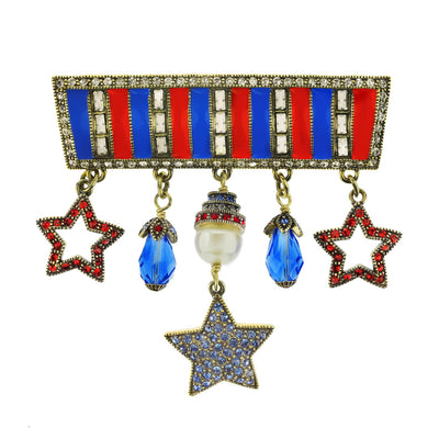 Heidi Daus® "Give Me Glory" Crystal & Enamel Patriotic Pin