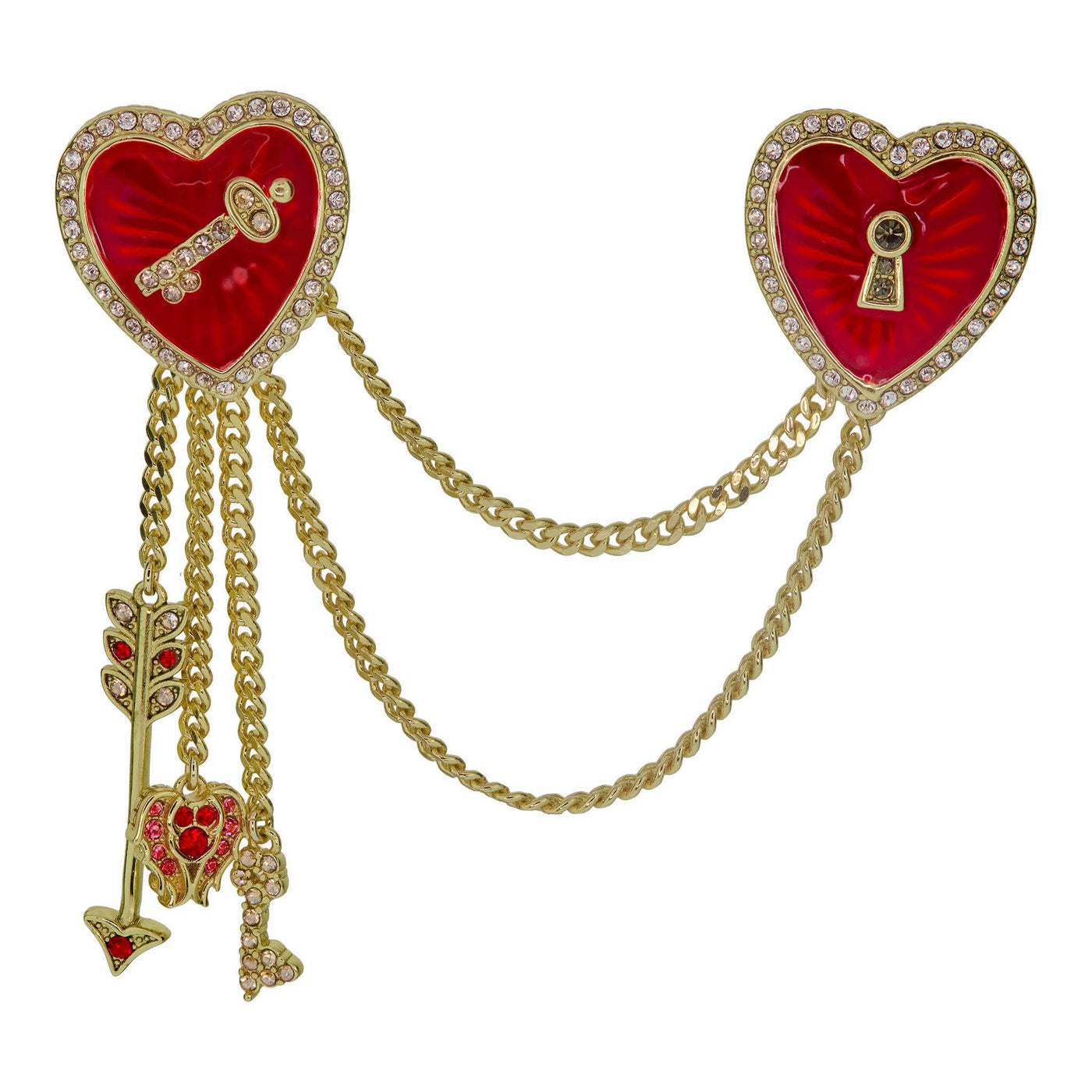 HEIDI DAUS®"Love & Sparkle" Crystal & Enamel Heart Pin