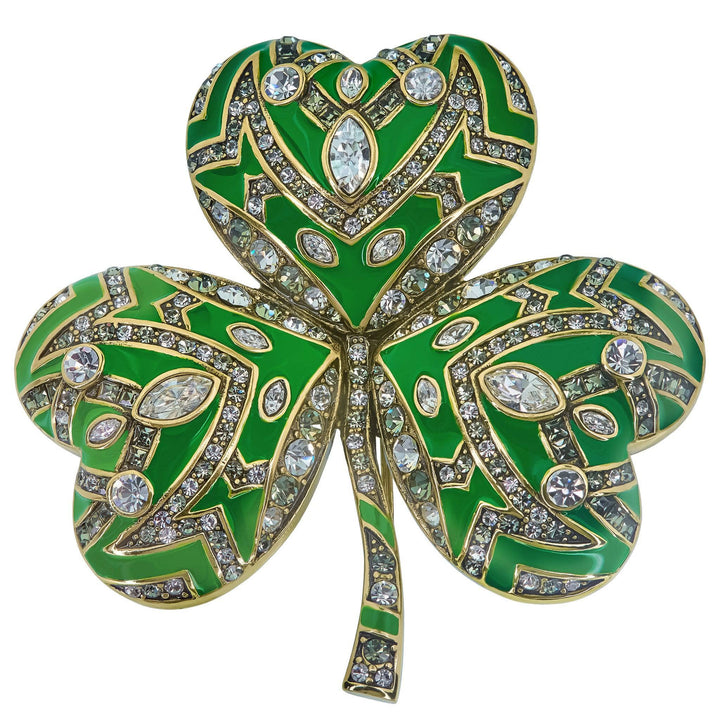 HEIDI DAUS®"Fancy Shamrock" Crystal & Enamel Clover Pin HEIDI DAUS®