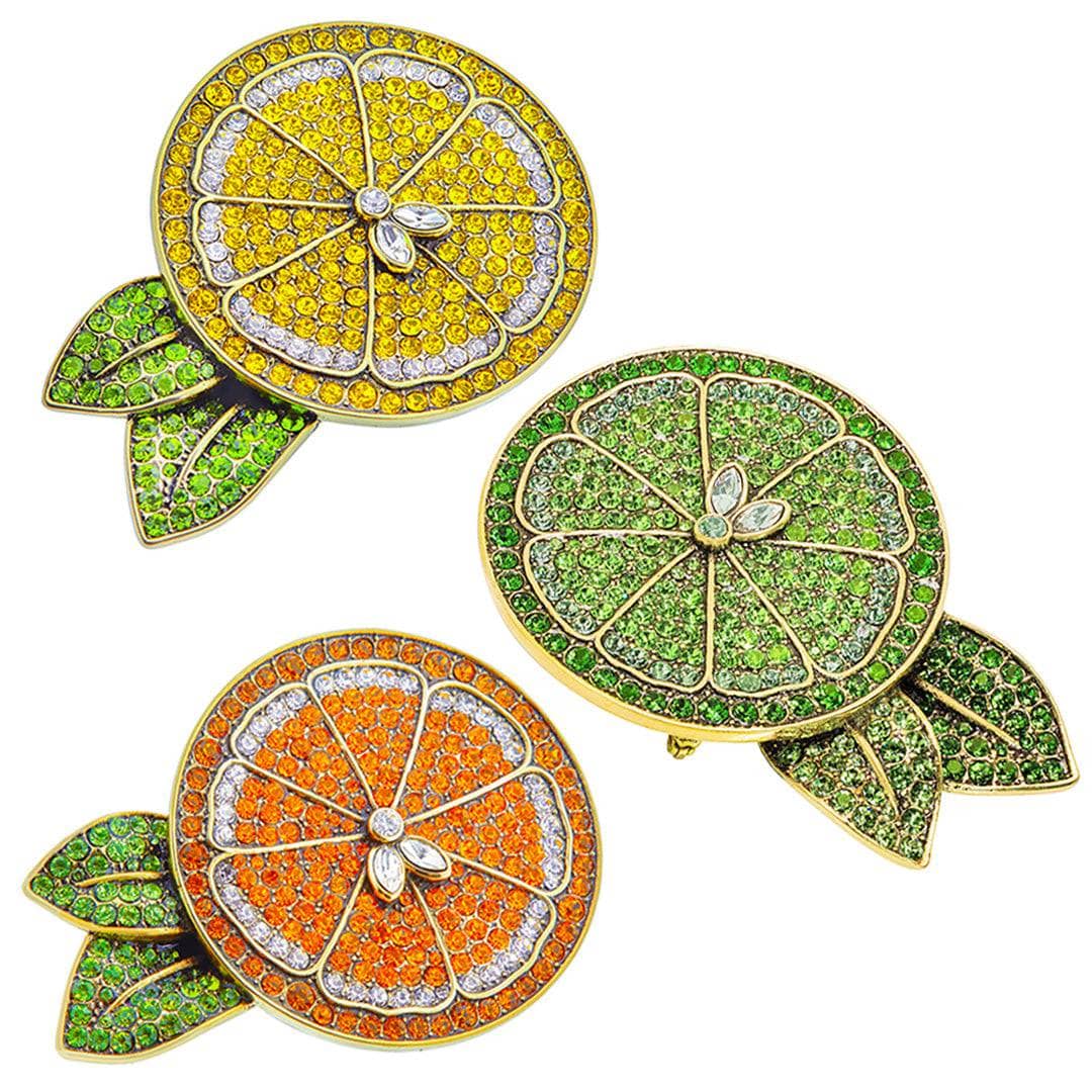 HEIDI DAUS® "Summer Citrus" Crystal Citrus Fruit Pin