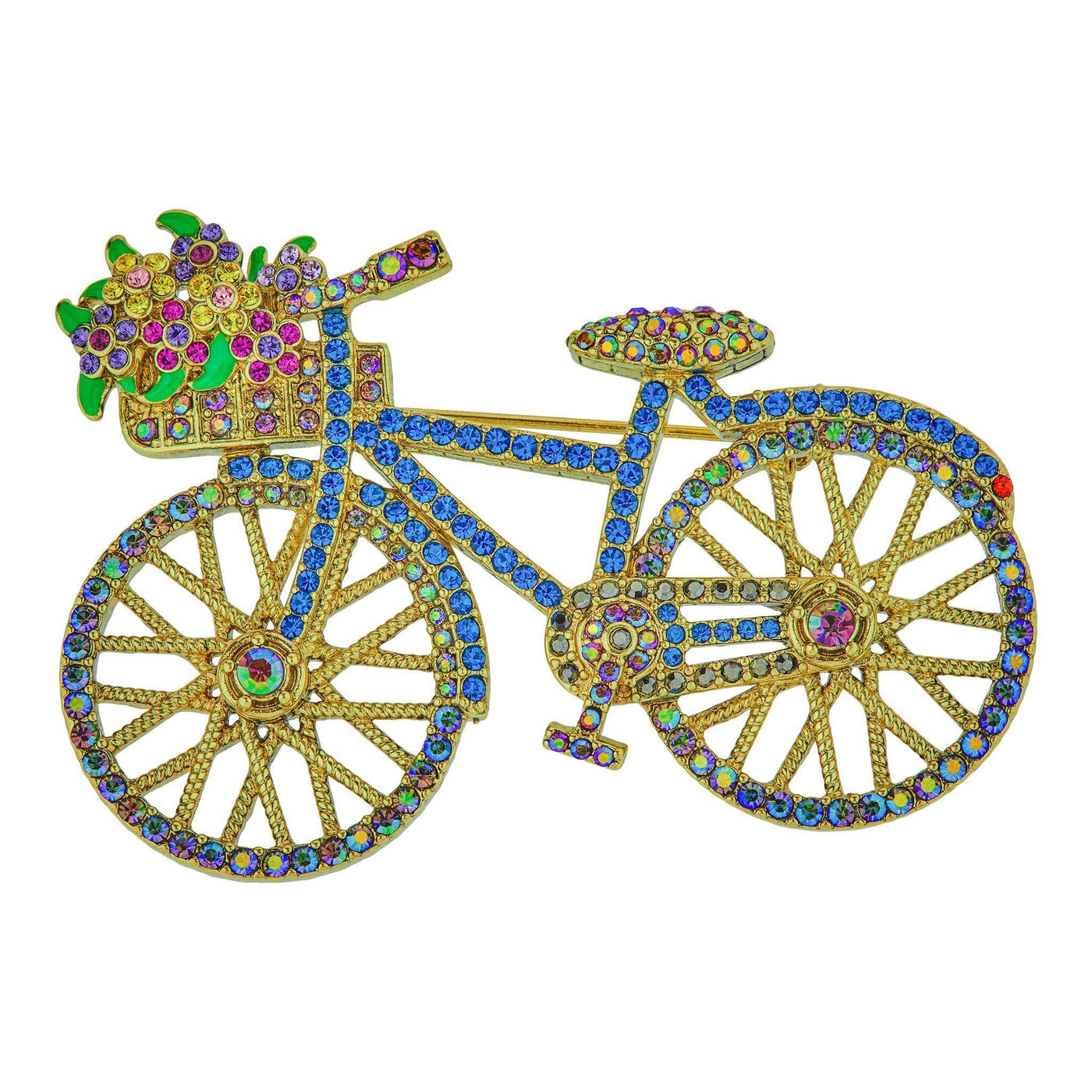 HEIDI DAUS®"Summer Time Ride"  Crystal Floral Bicycle Pin