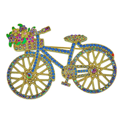 HEIDI DAUS®"Summer Time Ride"  Crystal Floral Bicycle Pin