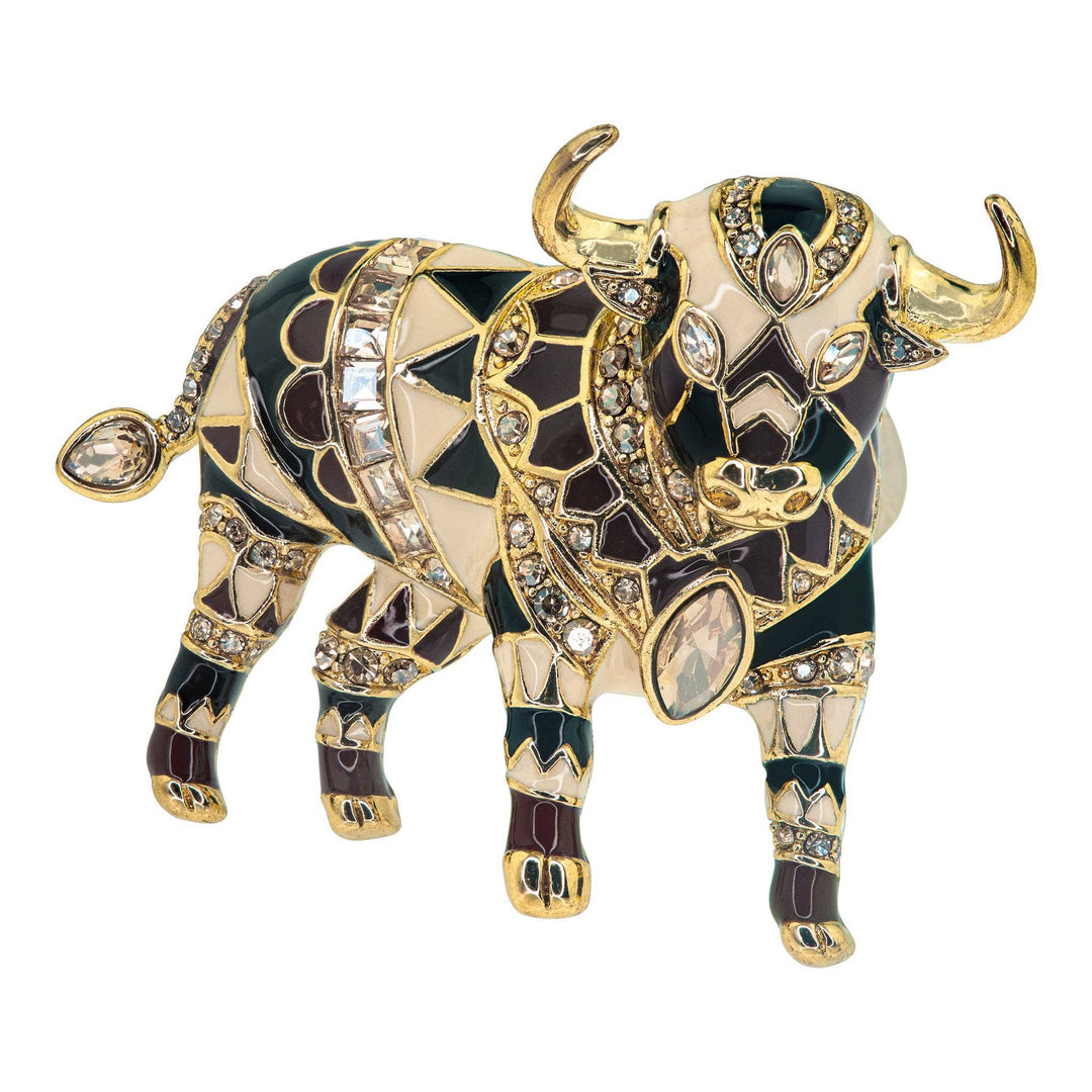 Heidi Daus® "No Bull" Enamel & Crystal Bull Brooch HEIDI DAUS®