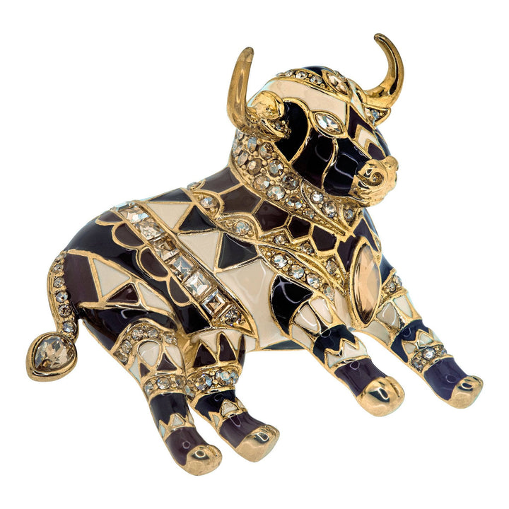 Heidi Daus® "No Bull" Enamel &amp; Crystal Bull Brooch HEIDI DAUS®
