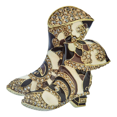 Heidi Daus®"Rodeo Rhapsody" Crystal & Enamel Boots Pin