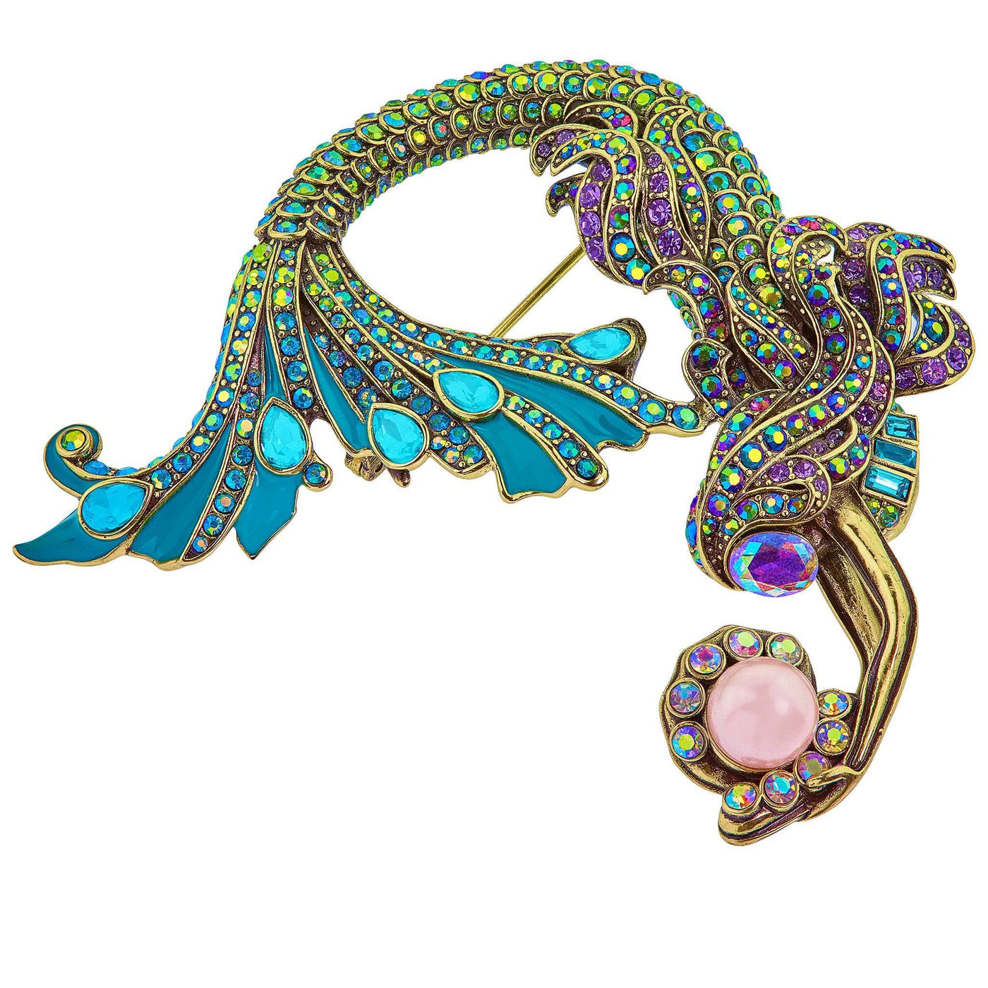 HEIDI DAUS®"Siren's Serenade"  Beaded Enamel Crystal Mermaid Pin