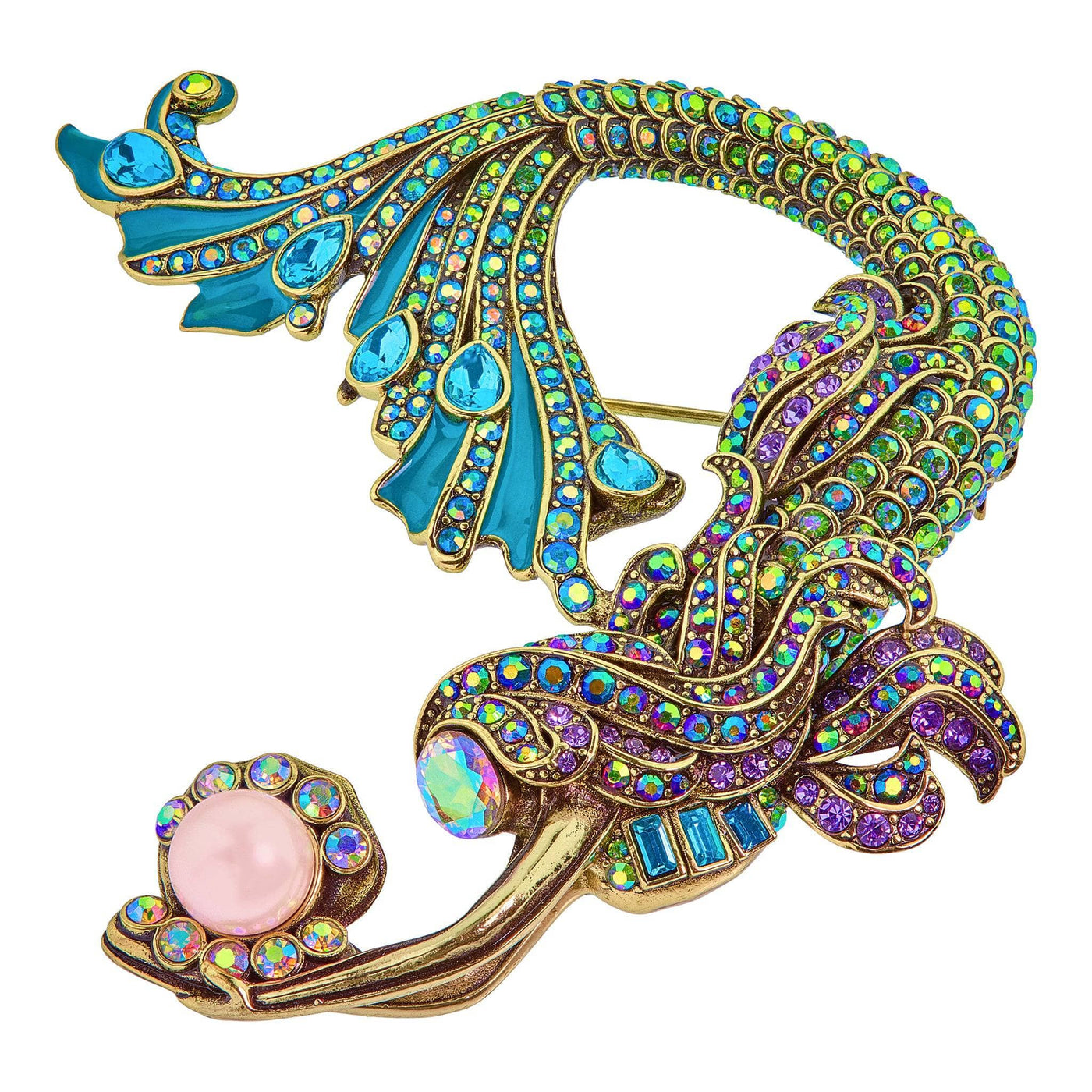 HEIDI DAUS®"Siren's Serenade"  Beaded Enamel Crystal Mermaid Pin