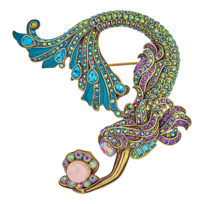 HEIDI DAUS®"Siren's Serenade"  Beaded Enamel Crystal Mermaid Pin