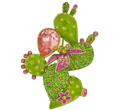 HEIDI DAUS® "Pretty Prickly Pear" Enamel & Crystal Cactus Pin