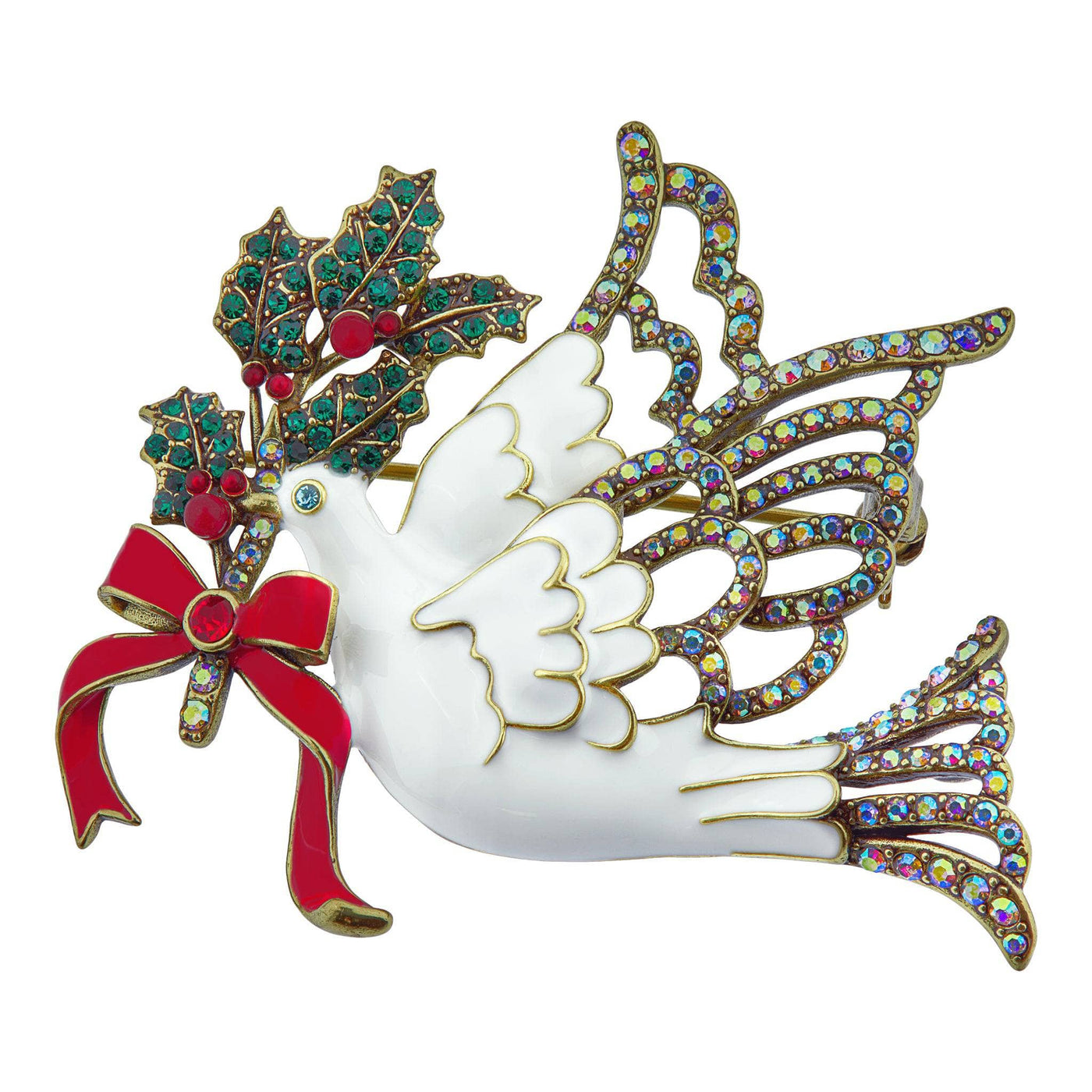 HEIDI DAUS®"When Doves Fly" Crystal & Enamel Holiday Dove Pin