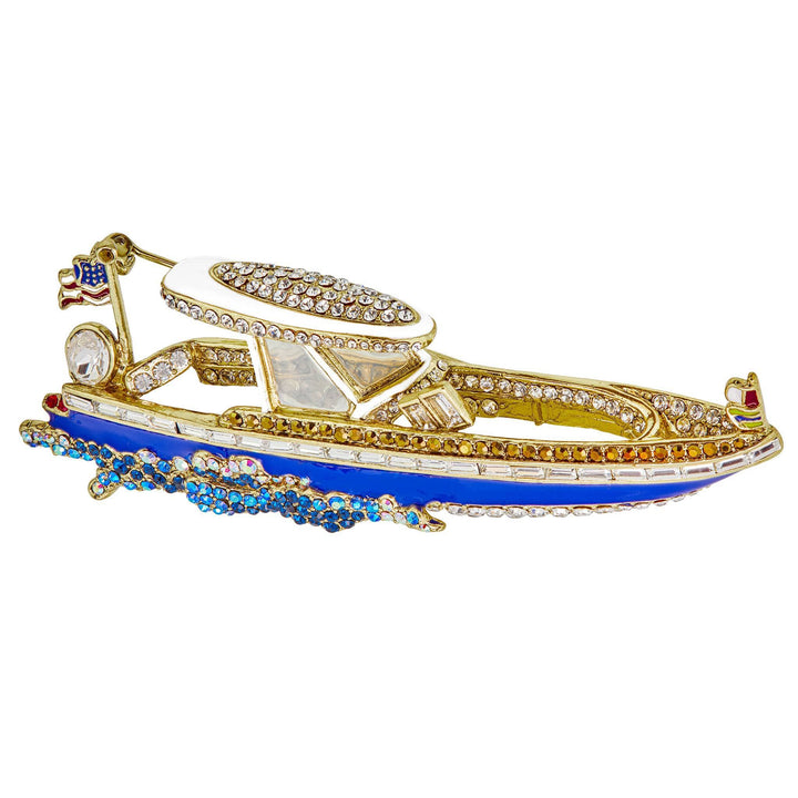 Heidi Daus®"Sparkling On The Bay" Crystal & Enamel Boat Pin HEIDI DAUS®