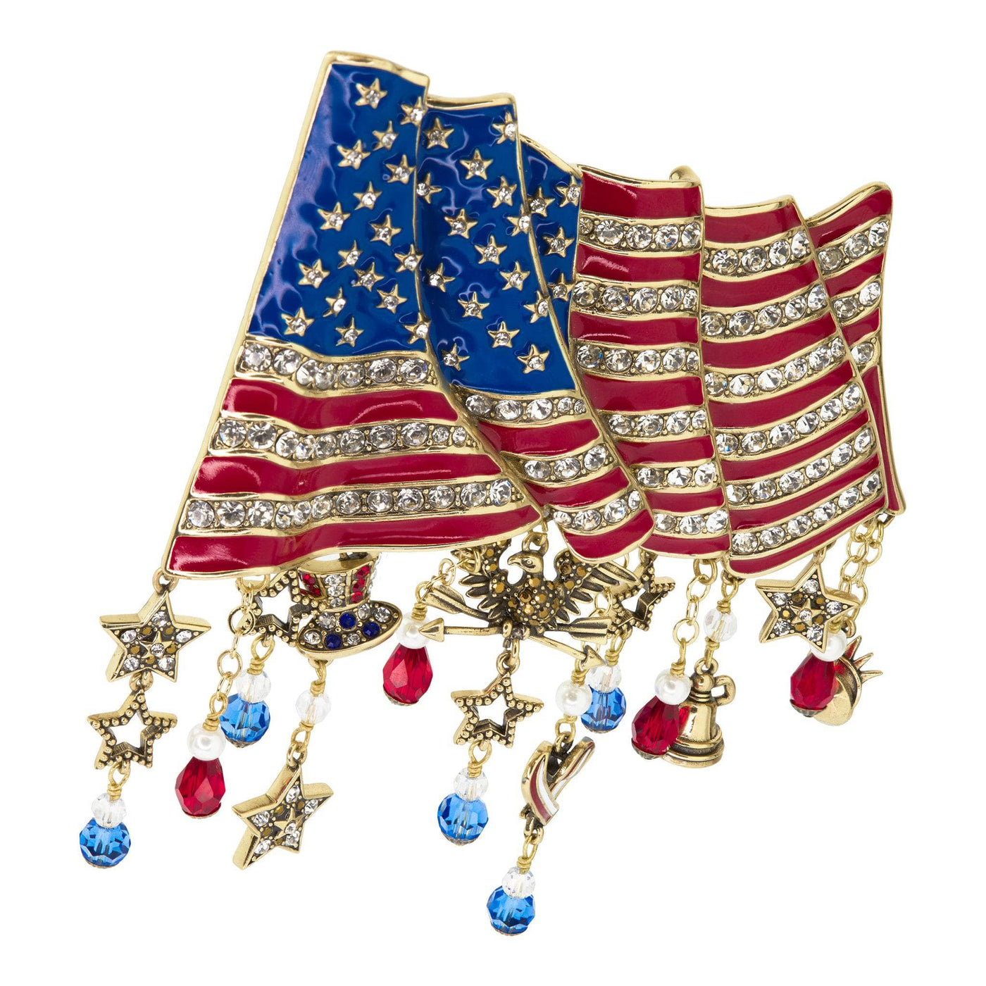 HEIDI DAUS® "Gallantly Streaming" Beaded Crystal Patriotic Flag Pin