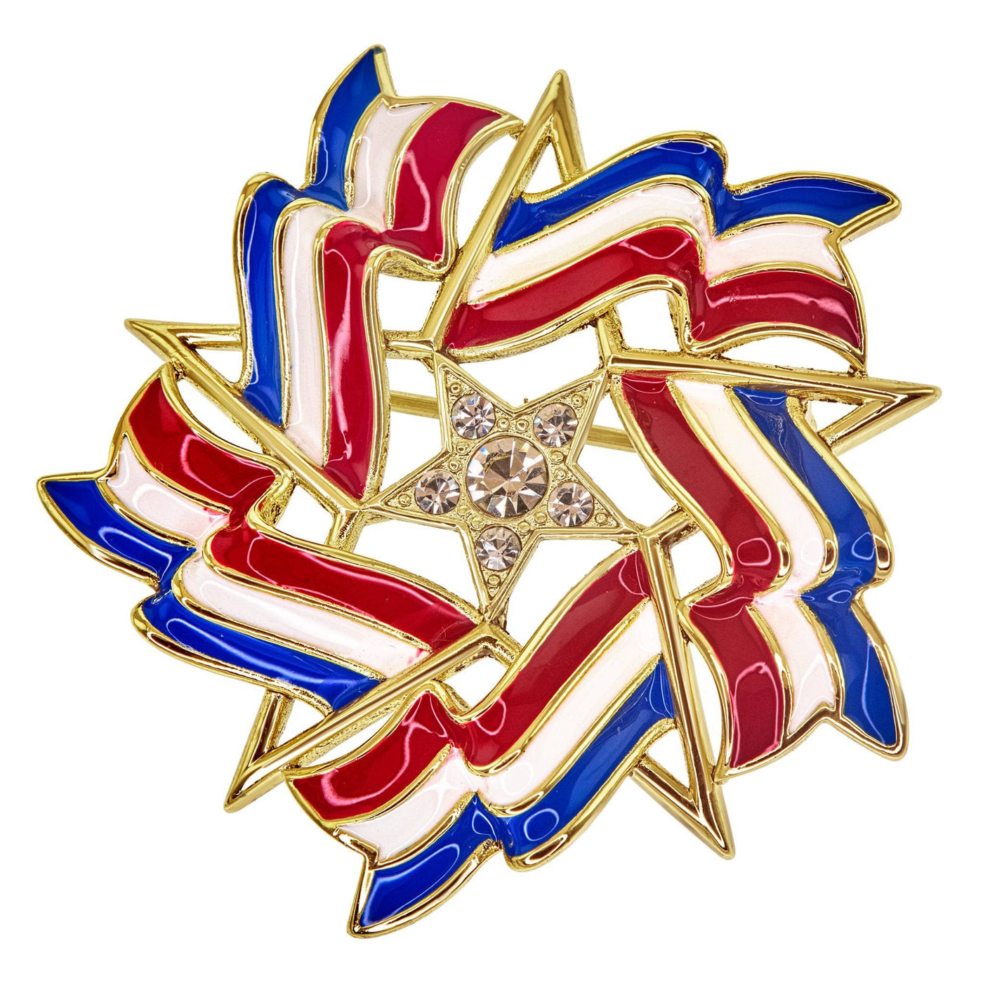 HEIDI DAUS®"Live Free & Sparkle" Crystal & Enamel Patriotic Pin