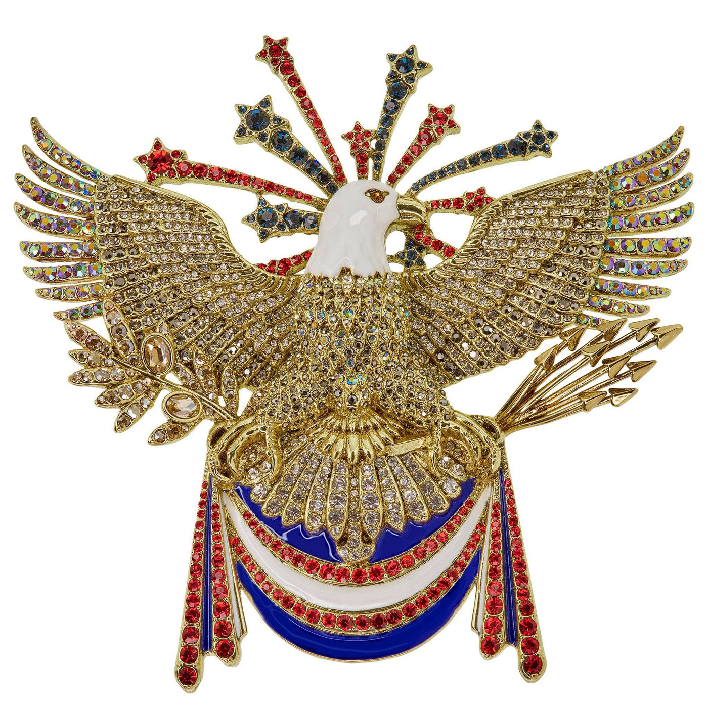 HEIDI DAUS®"Freedom Reigns" Crystal & Enamel Patriotic Eagle Pin