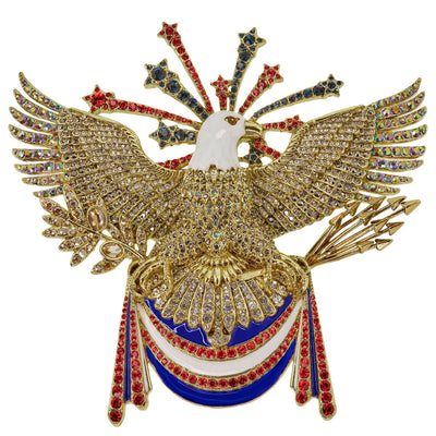 HEIDI DAUS®"Freedom Reigns" Crystal & Enamel Patriotic Eagle Pin
