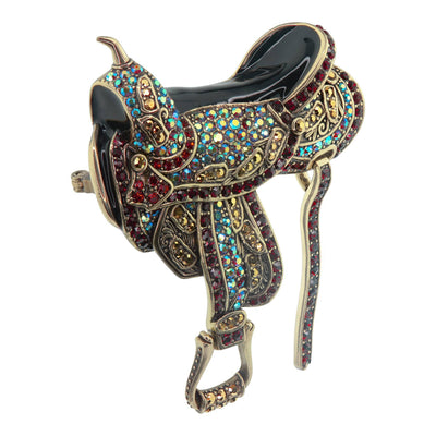 Heidi Daus®"Get Ready to Ride!" Crystal & Enamel Saddle Pin