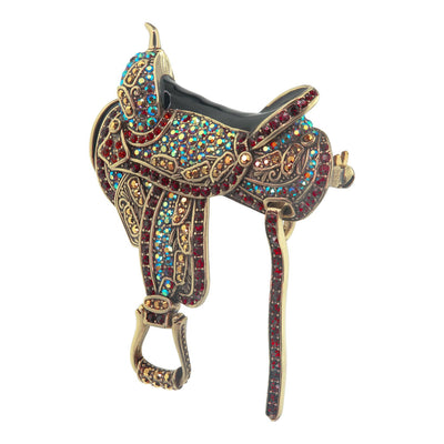 Heidi Daus®"Get Ready to Ride!" Crystal & Enamel Saddle Pin