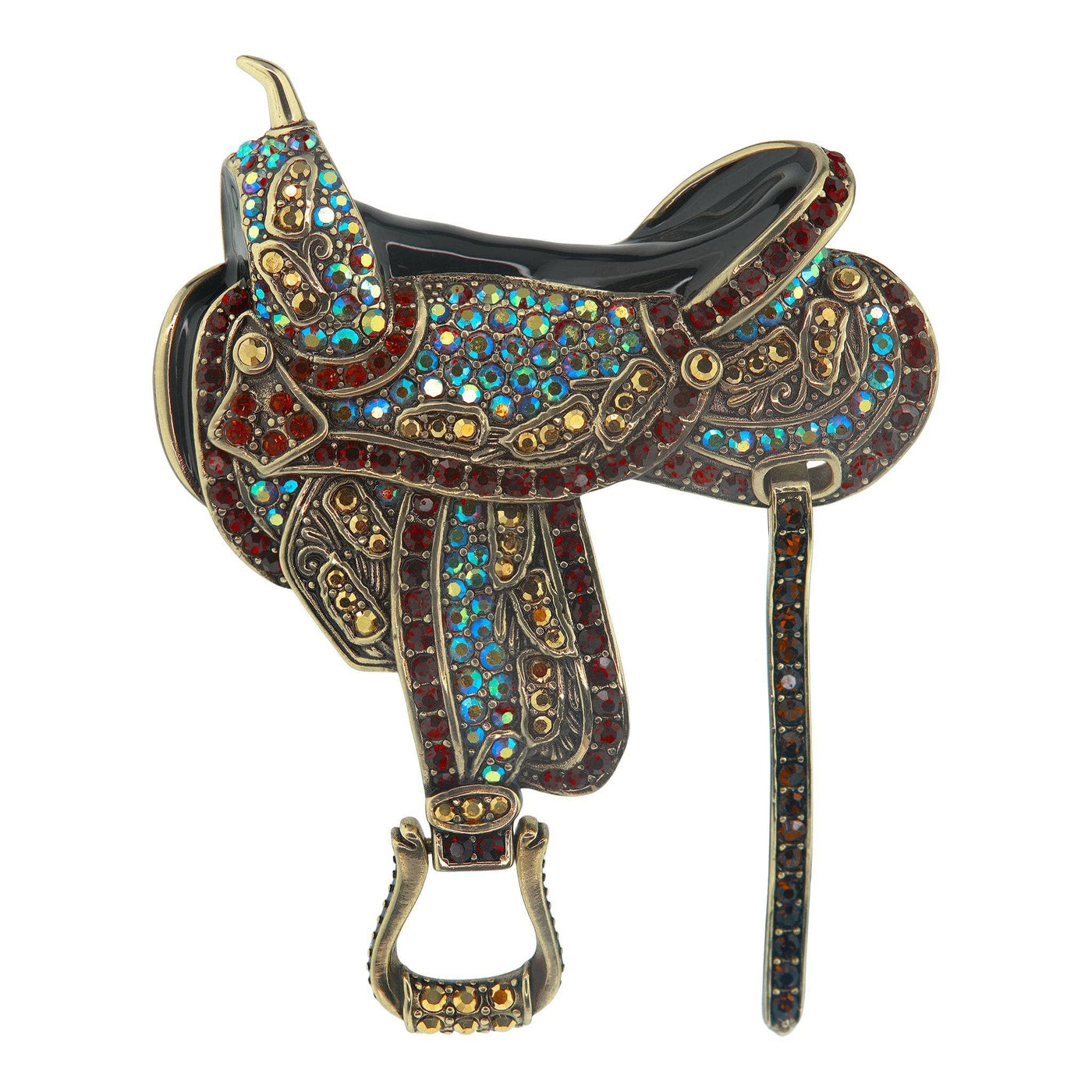 Heidi Daus®"Get Ready to Ride!" Crystal & Enamel Saddle Pin