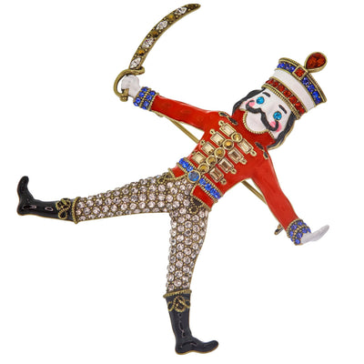 Heidi Daus®"Toy Soldier" Crystal & Enamel Nutcracker Pin