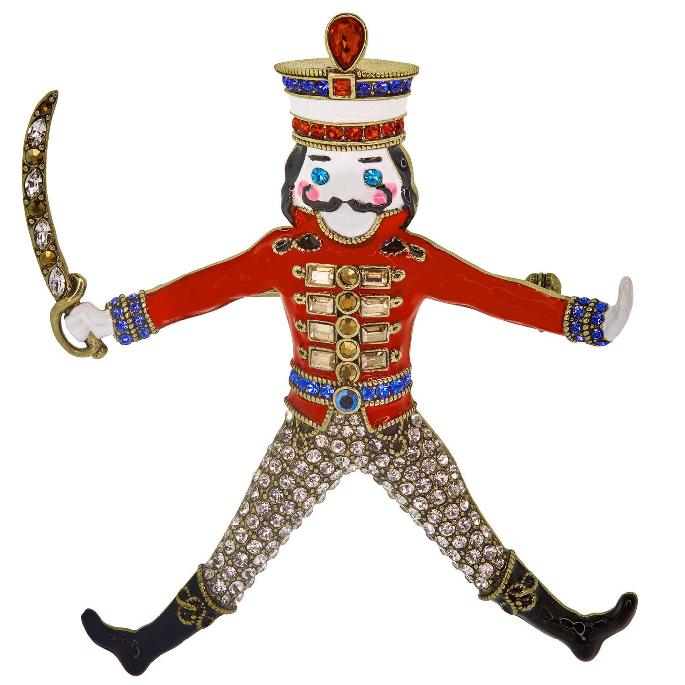 Heidi Daus®"Toy Soldier" Crystal & Enamel Nutcracker Pin