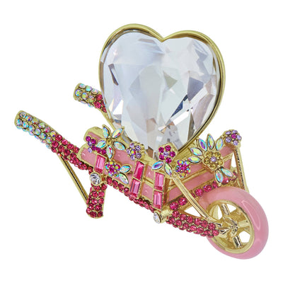 Heidi Daus®"Loads of Love" Crystal & Enamel Wagon Pin