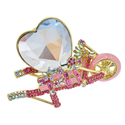 Heidi Daus®"Loads of Love" Crystal & Enamel Wagon Pin