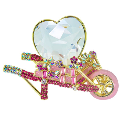 Heidi Daus®"Loads of Love" Crystal & Enamel Wagon Pin