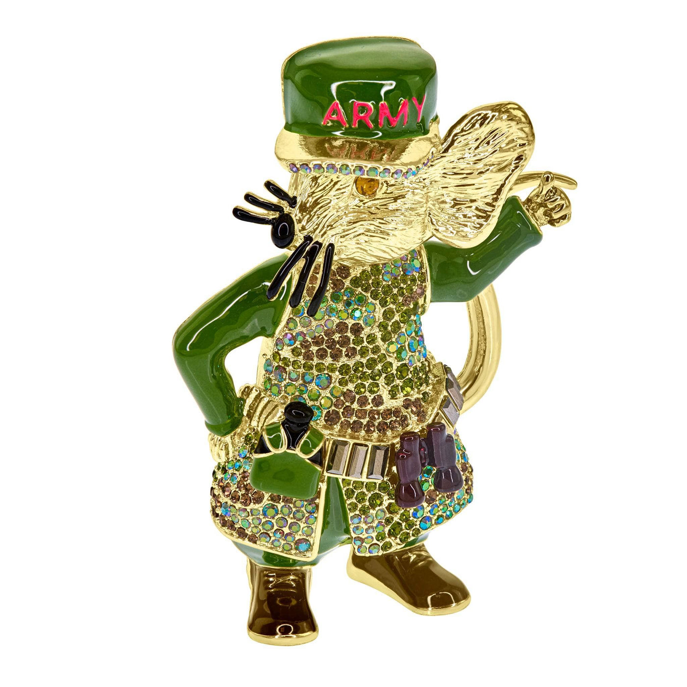 Heidi Daus®"General Mouse" Crystal & Enamel Army Mouse Pin