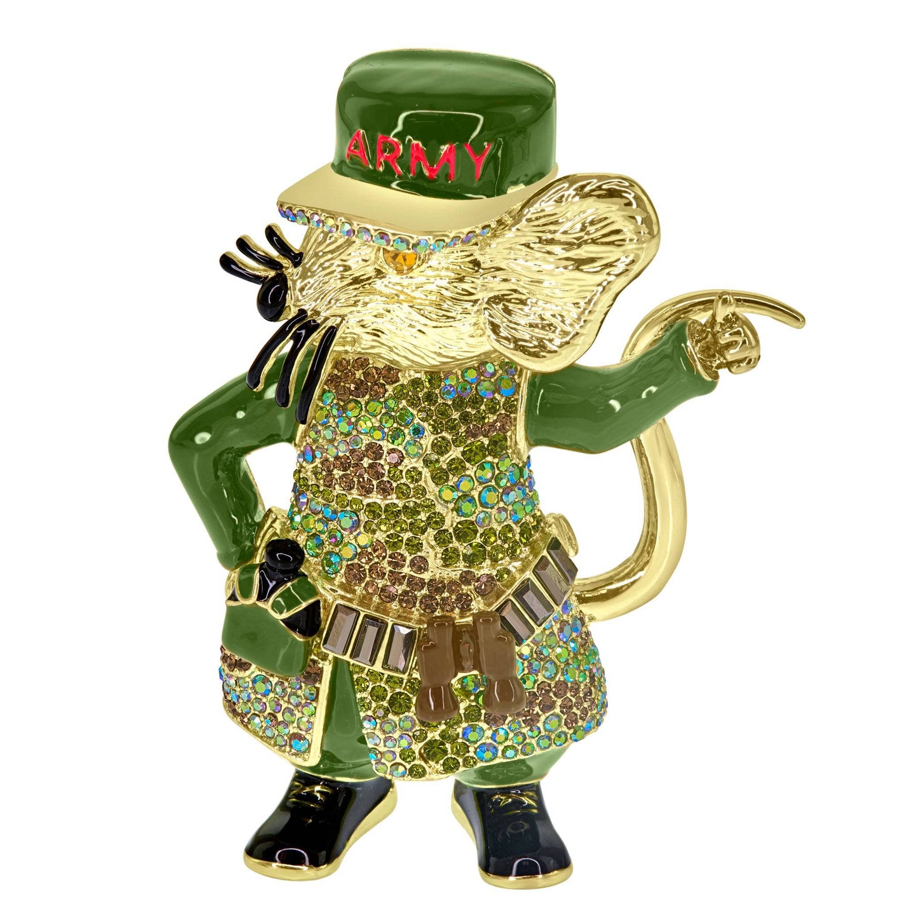 Heidi Daus®"General Mouse" Crystal & Enamel Army Mouse Pin HEIDI DAUS®
