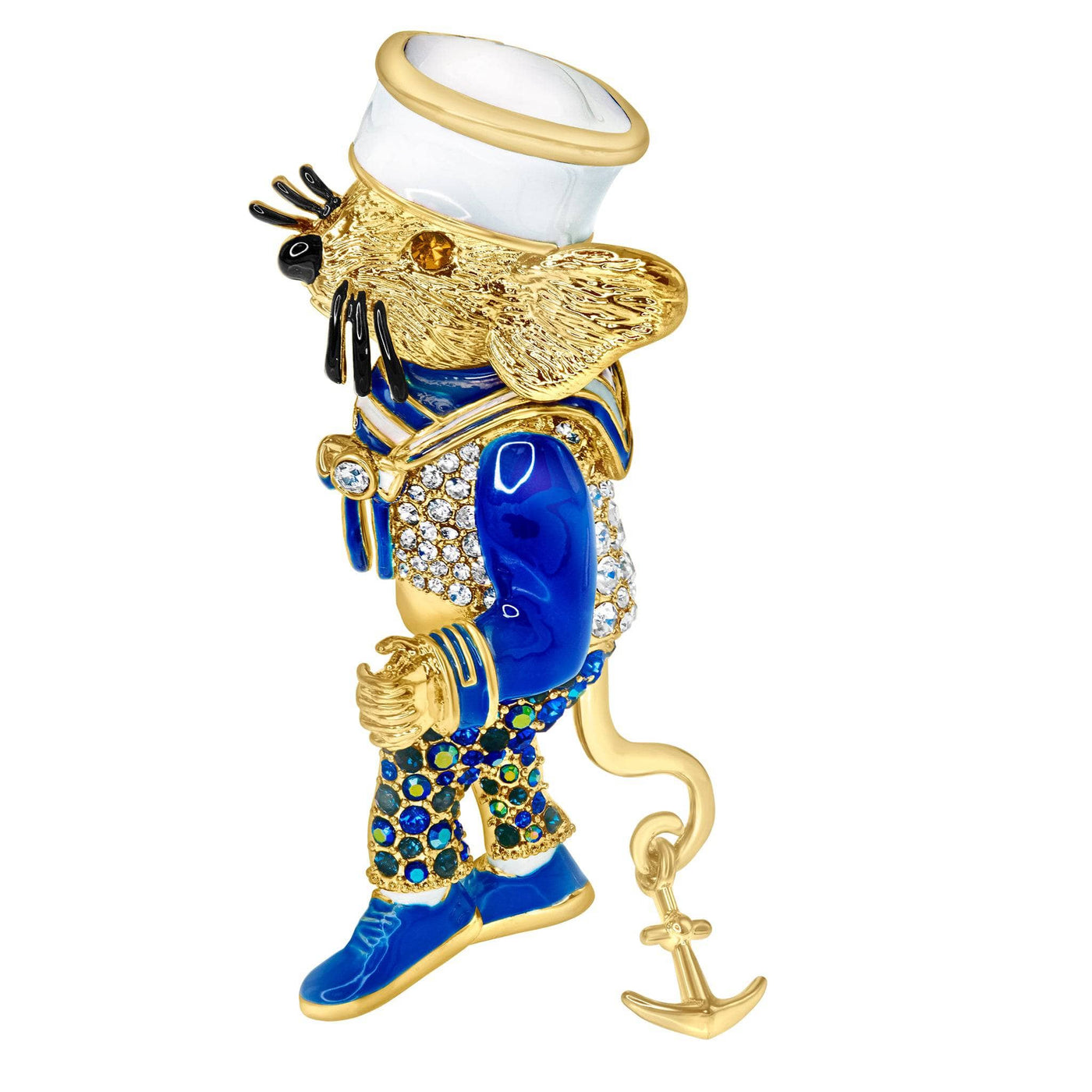 Heidi Daus®"Admiral Mouse" Crystal & Enamel Navy Mouse Pin