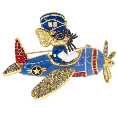 Heidi Daus® "Major Mouse"Crystal & Enamel Air Force Mouse Pin