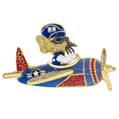Heidi Daus® "Major Mouse"Crystal & Enamel Air Force Mouse Pin