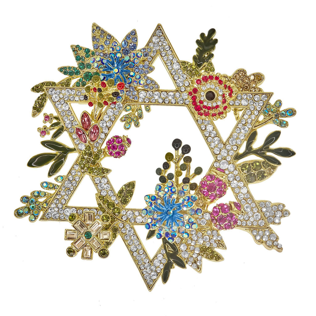 HEIDI DAUS® "Protection, Unity & Hope" Crystal Floral Star of David Brooch HEIDI DAUS®