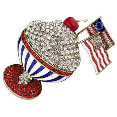 HEIDI DAUS® "Independence Parfait" Crystal & Enamel Patriotic Pin HEIDI DAUS®