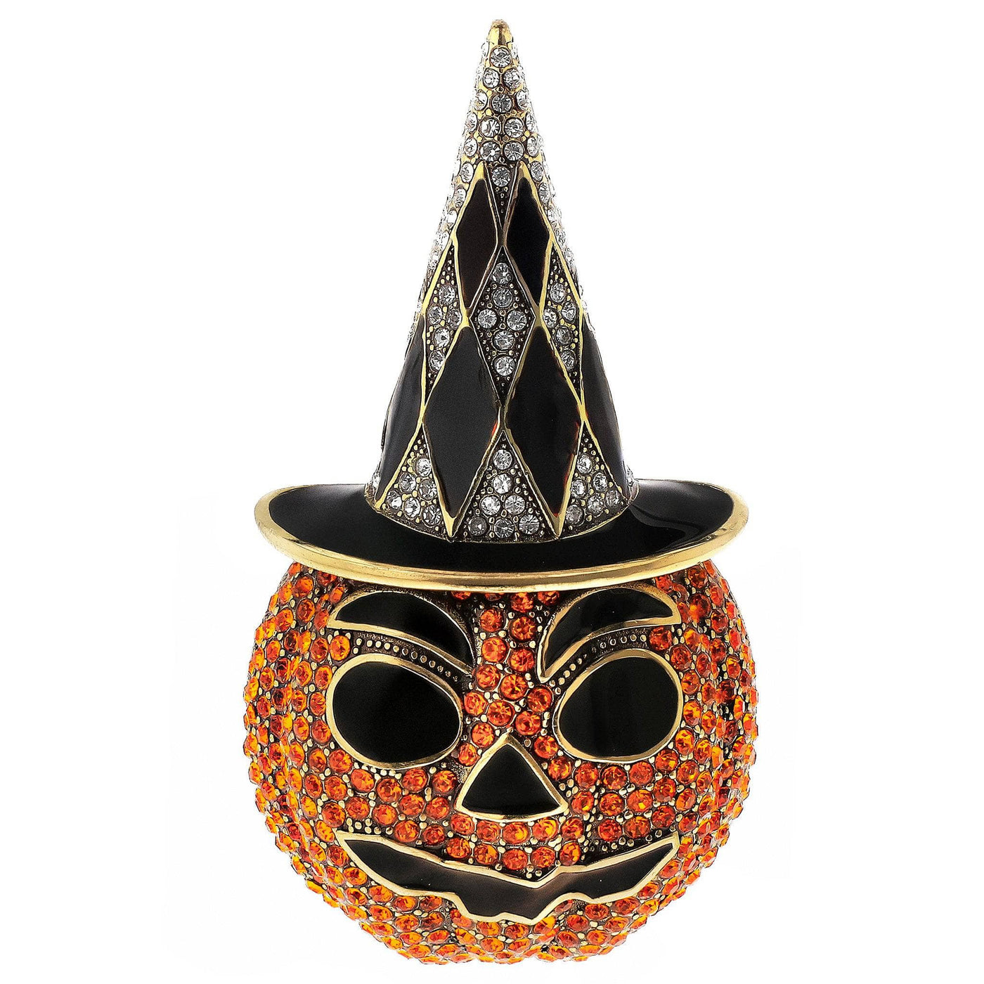 Heidi Daus jeweled pumpkin brooch with enamel and crystals