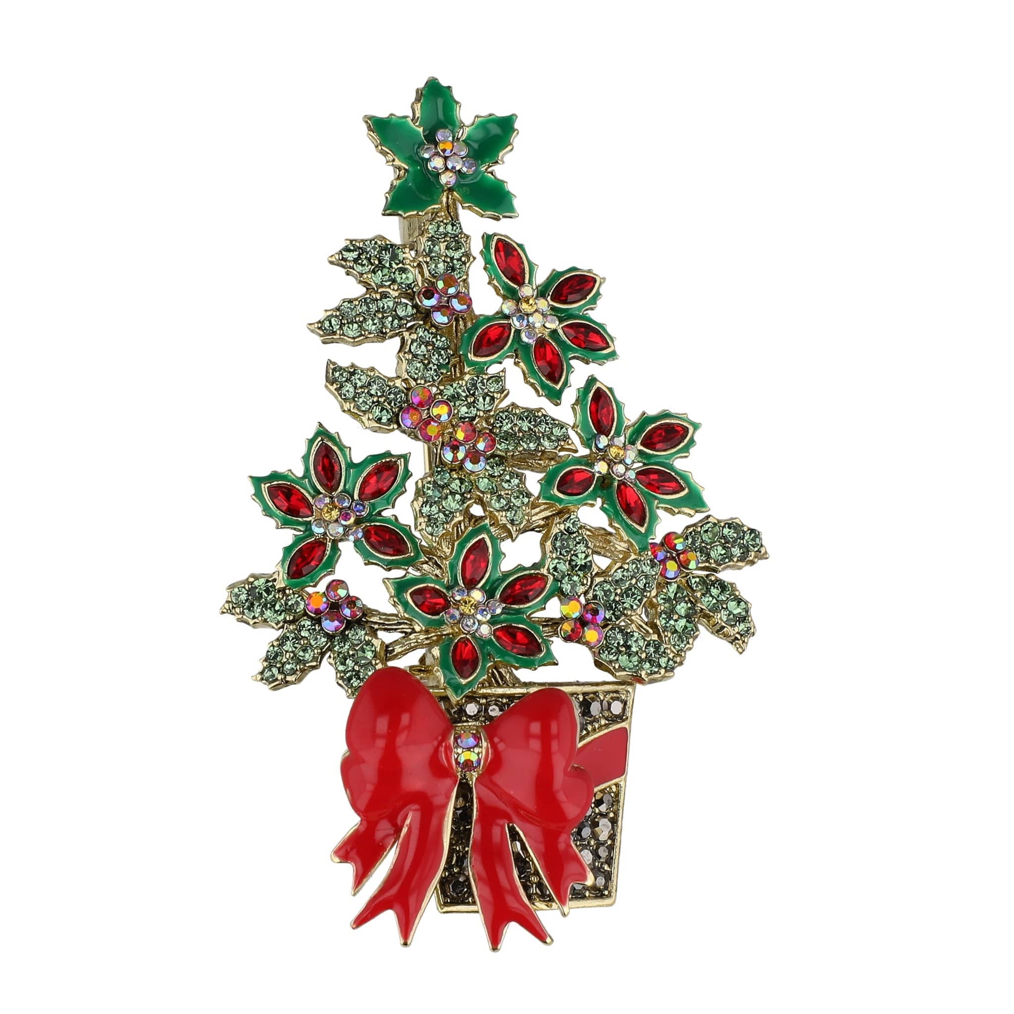 Yuletide Holly Crystal Tree Pin | Heidi Daus – HEIDI DAUS®